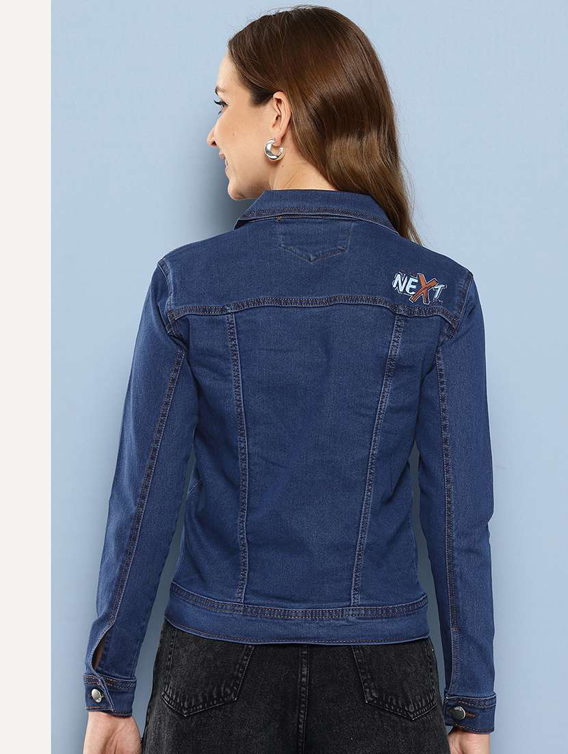 women solid long sleeve denim jacket - 22224940 -  Standard Image - 2