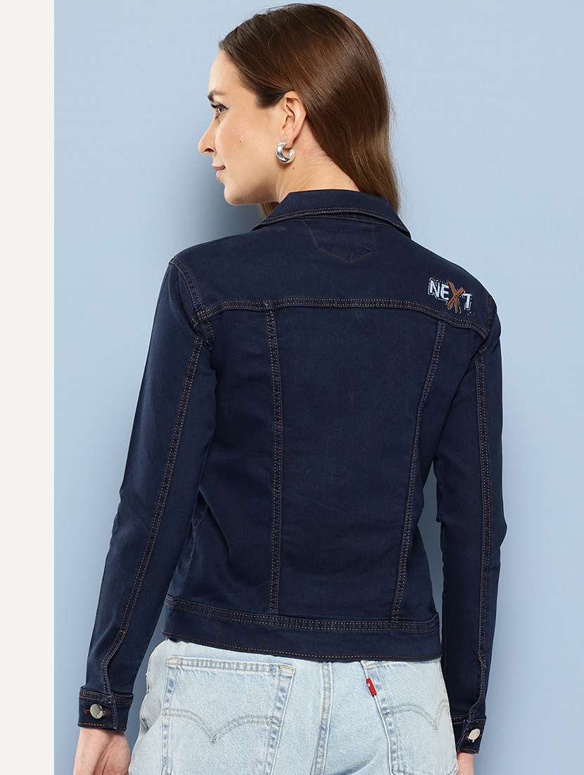 women solid long sleeve denim jacket - 22224941 -  Standard Image - 2