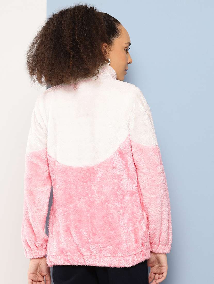 women color block long sleeve hooded jacket - 22224943 -  Standard Image - 2