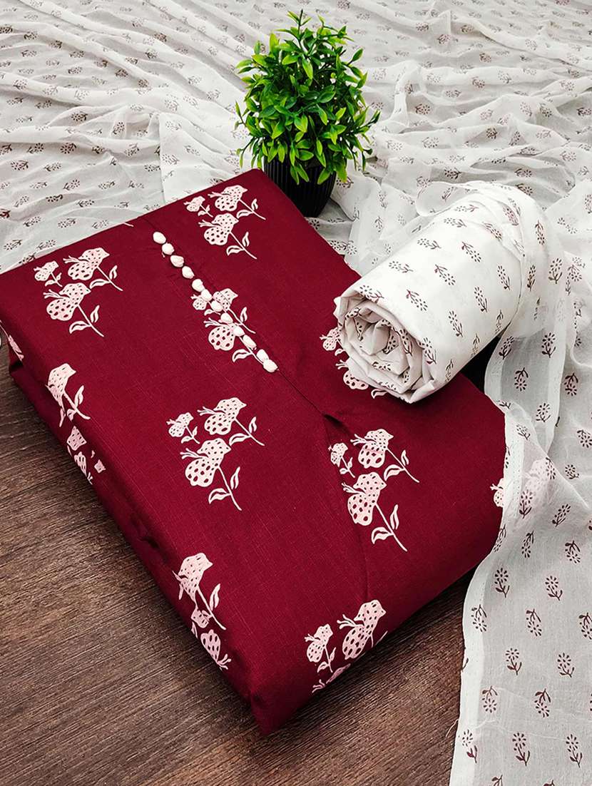women floral printed unstitched suit set - 22224999 -  Standard Image - 2