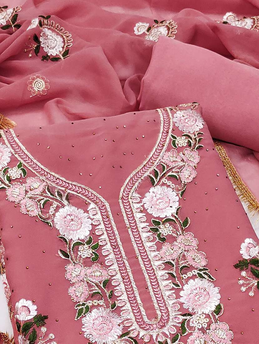 women solid with work embroidered unstitched suit set - 22225023 -  Standard Image - 2