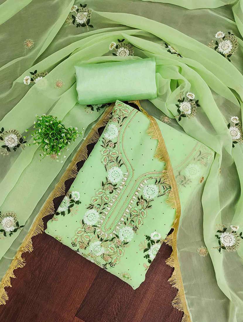 women solid with work embroidered unstitched suit set - 22225027 -  Standard Image - 2