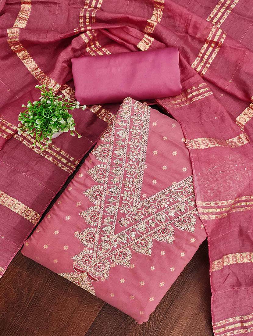 women self design embroidered unstitched suit set - 22225033 -  Standard Image - 2