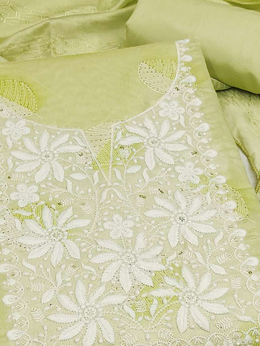 women solid with work embroidered unstitched suit set - 22225041 -  Standard Image - 2