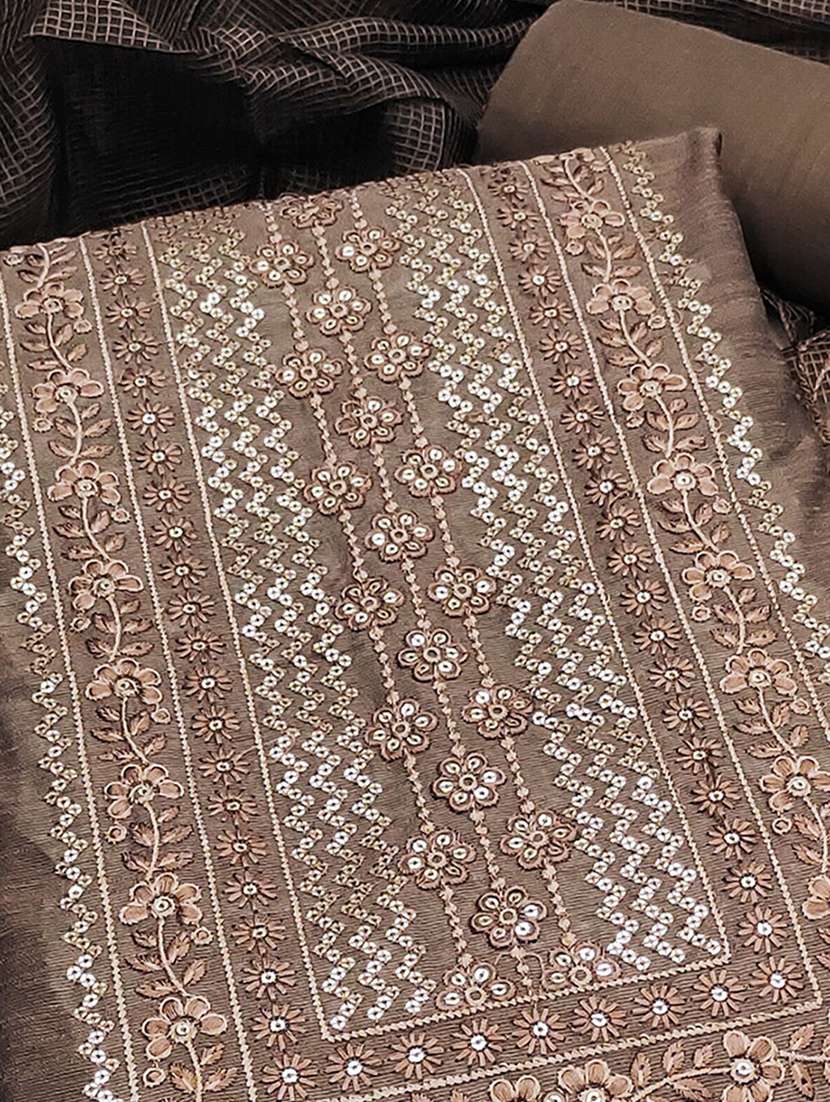 women solid with work embroidered unstitched suit set - 22225050 -  Standard Image - 2