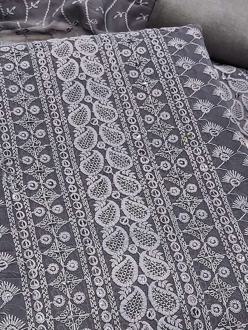 women solid with work embroidered unstitched suit set - 22225061 -  Standard Image - 2