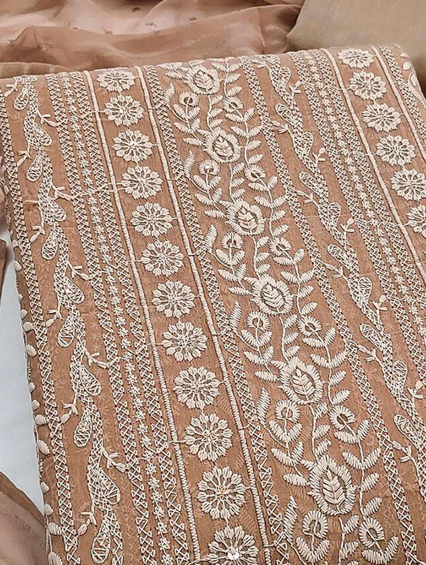 women solid with work embroidered unstitched suit set - 22225086 -  Standard Image - 2