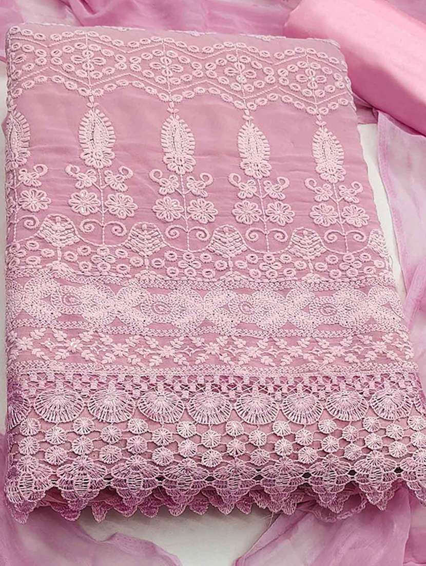 women solid with work embroidered unstitched suit set - 22225091 -  Standard Image - 2