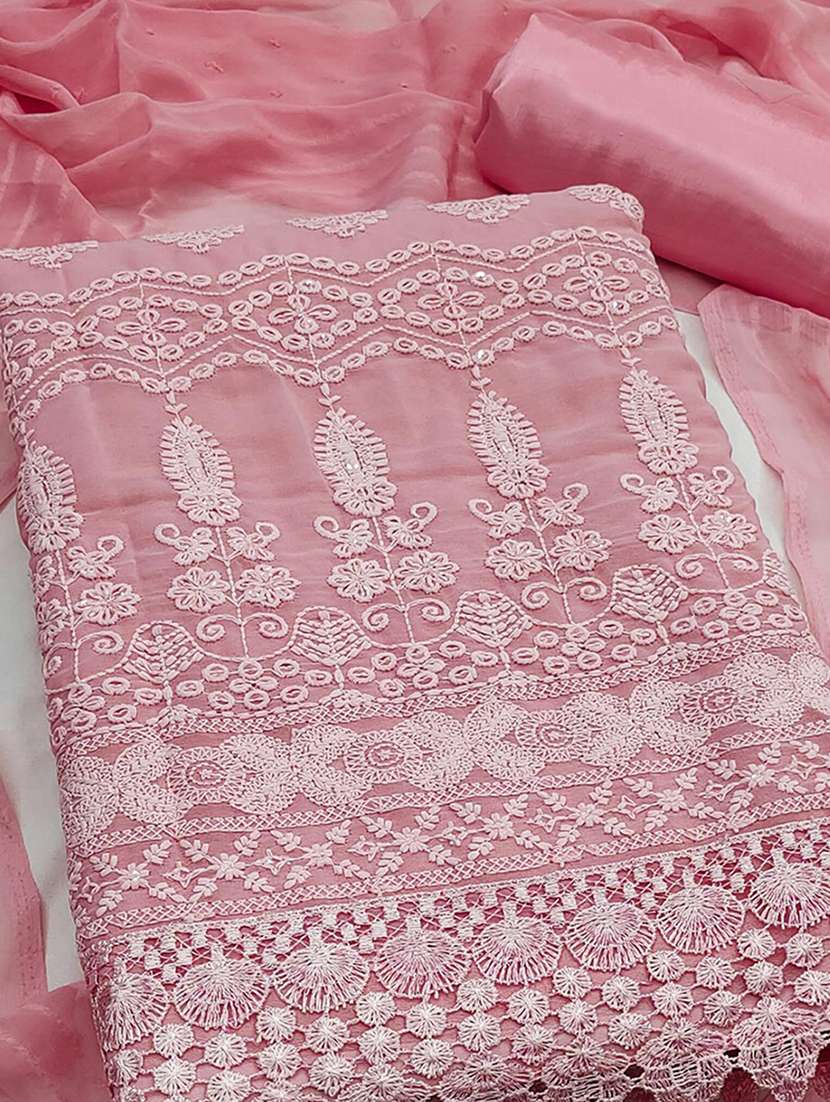 women solid with work embroidered unstitched suit set - 22225092 -  Standard Image - 2