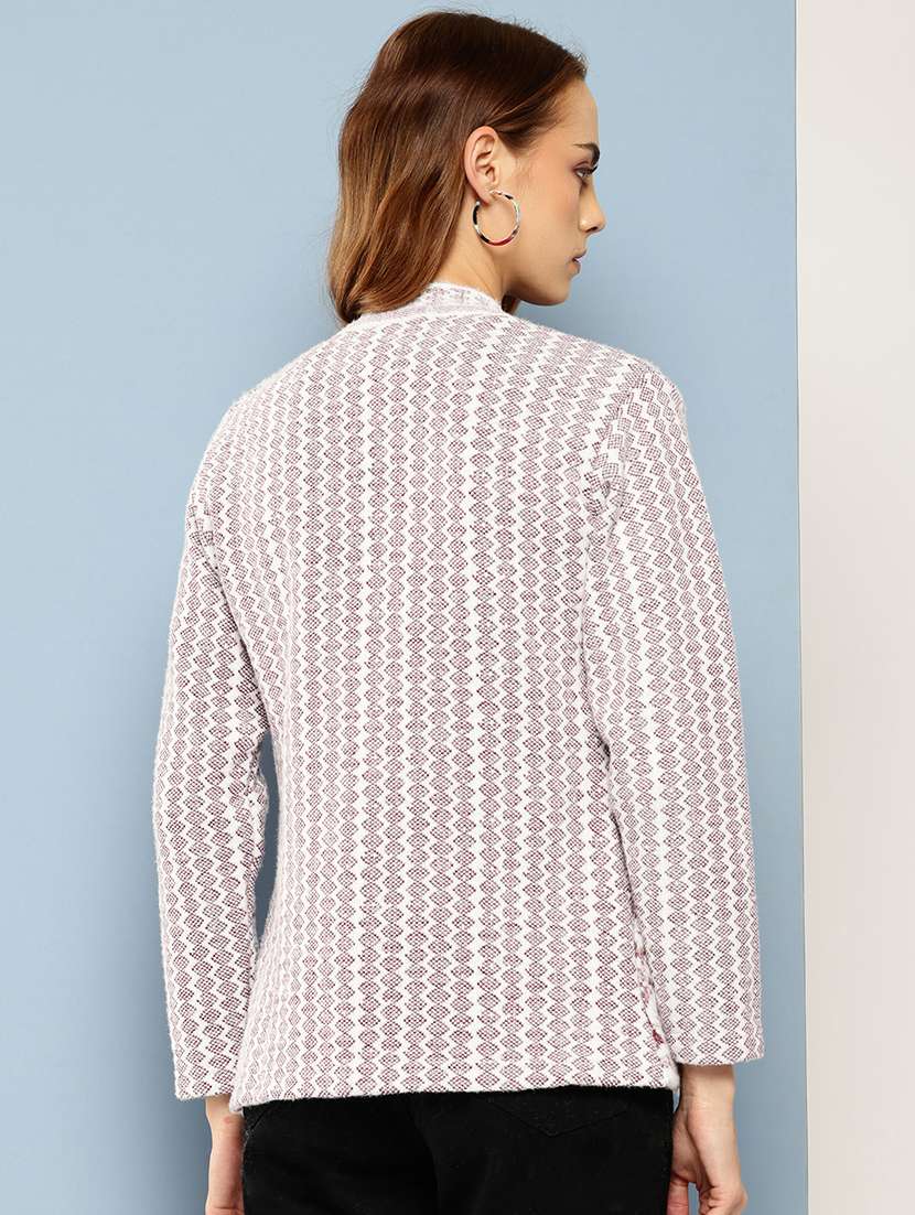 women self designed long sleeve cardigan - 22225096 -  Standard Image - 2