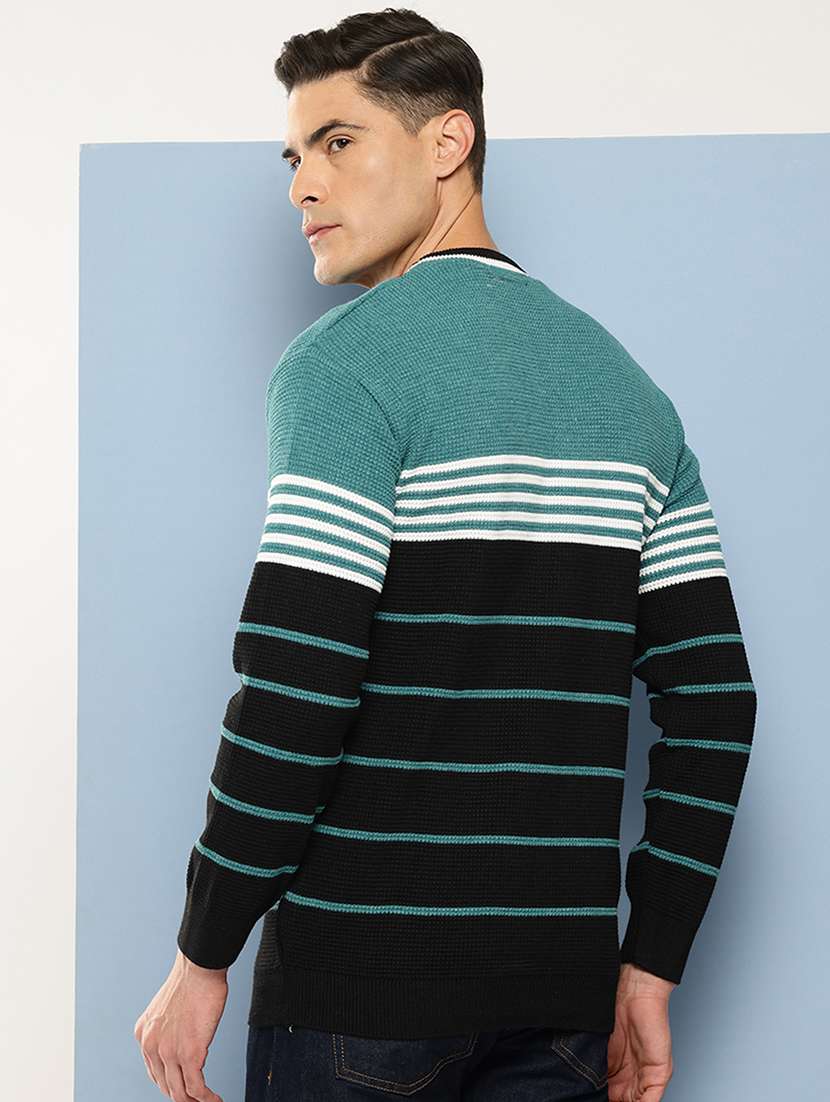 men striped long sleeve regular fit pullover  - 22225100 -  Standard Image - 2