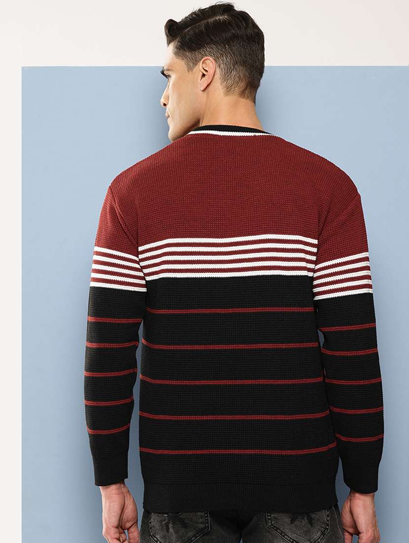 men striped long sleeve regular fit pullover  - 22225102 -  Standard Image - 2