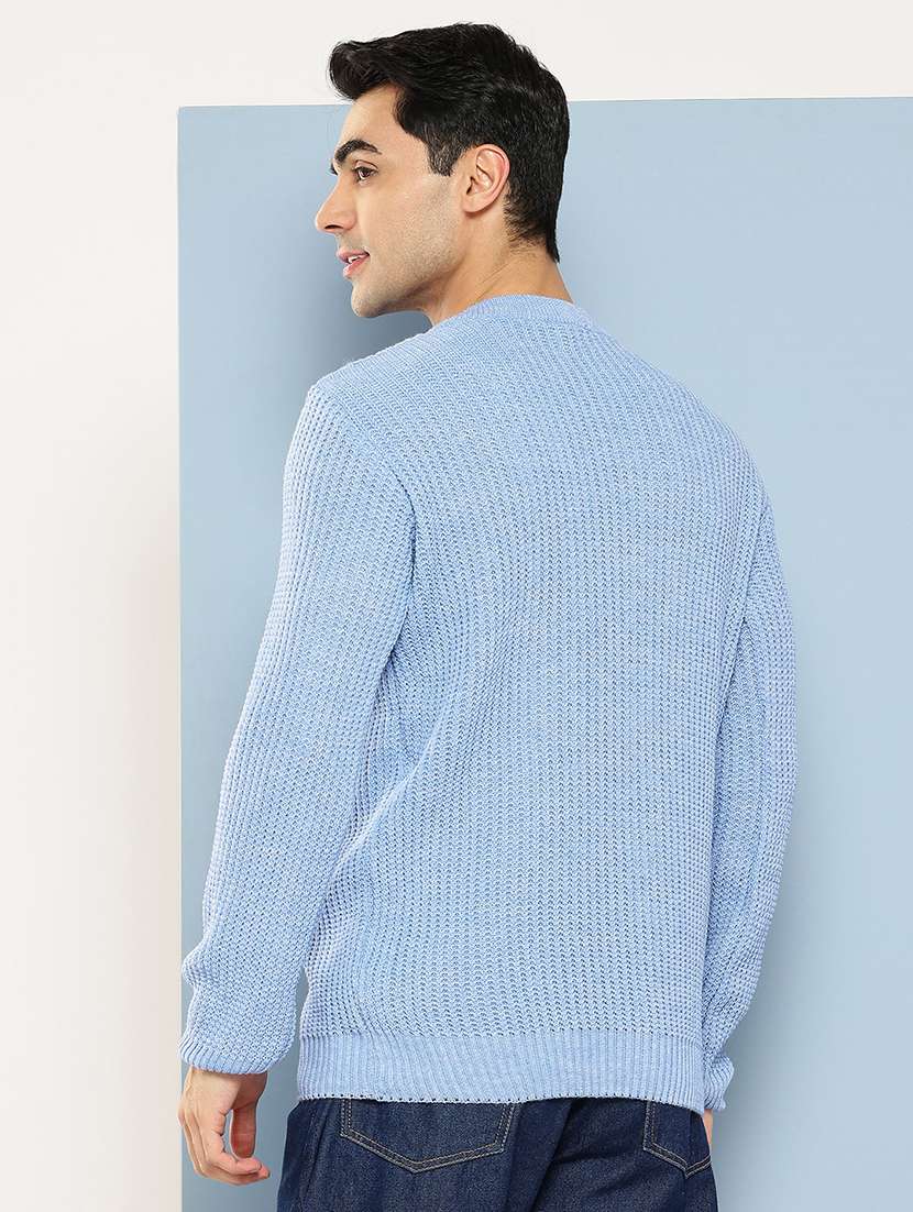 men self design long sleeve regular fit pullover  - 22225111 -  Standard Image - 2