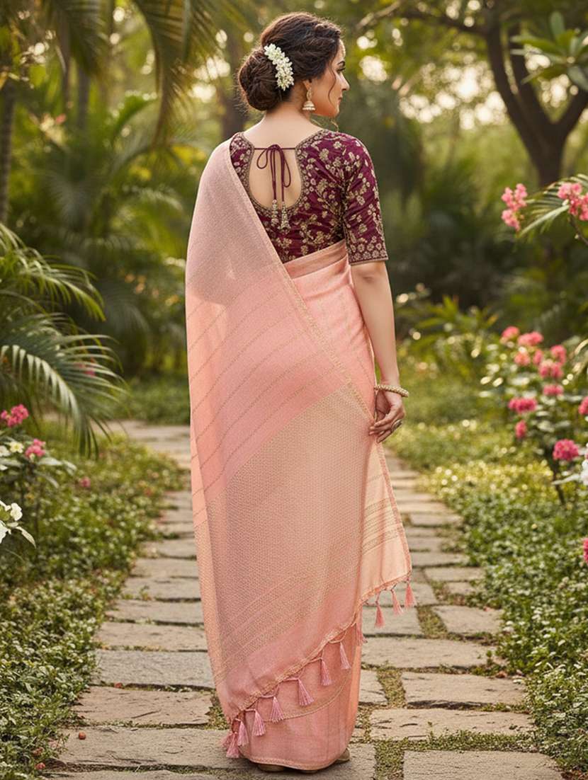 women foil printed embellished saree with blouse - 22225115 -  Standard Image - 2