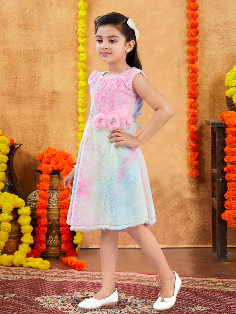 girls printed sleevless fit & flare dress - 22225122 -  Standard Image - 2