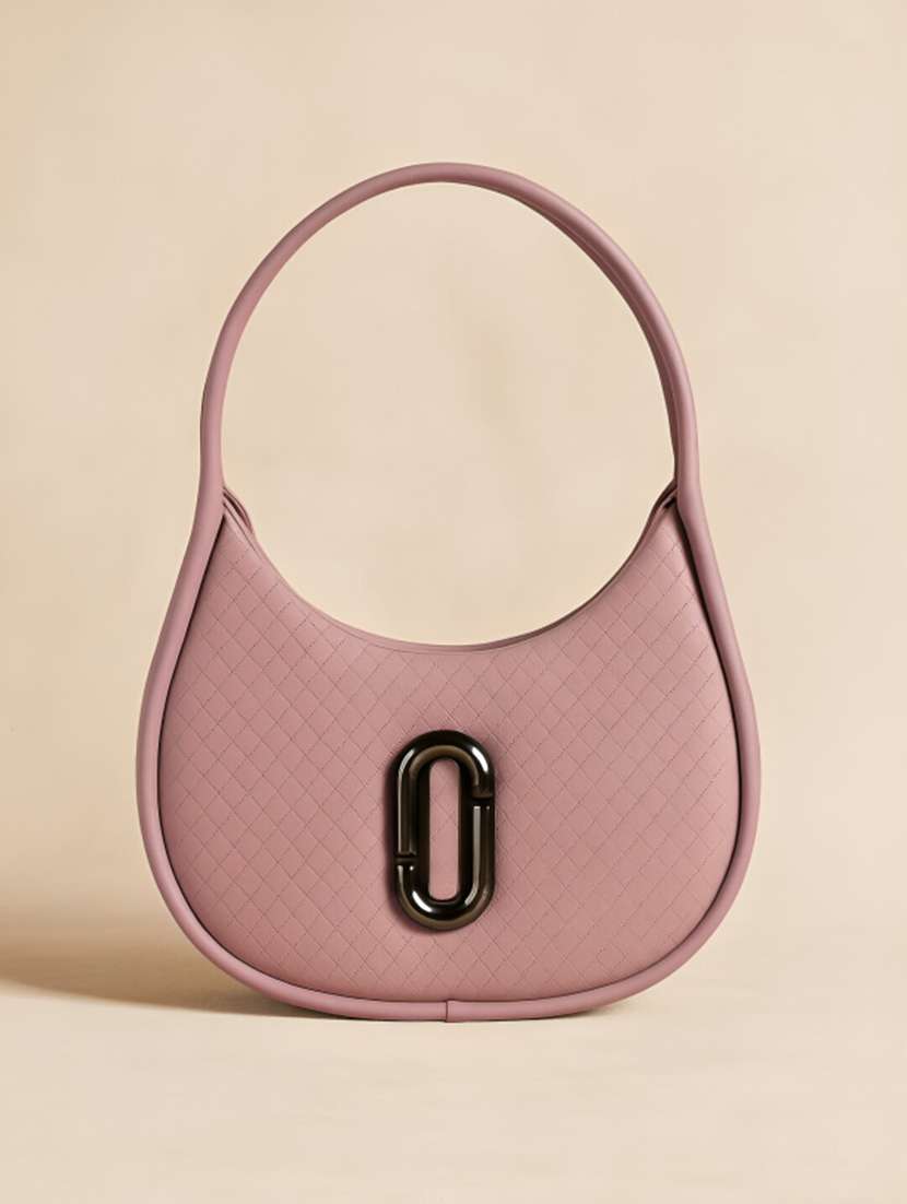 mauve faux leather hobo shoulder bag - 22225221 -  Standard Image - 2