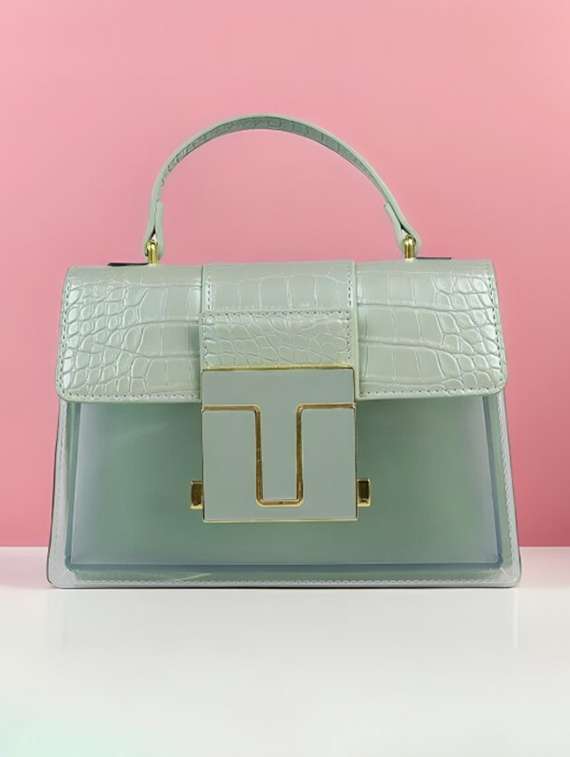 women solid pu sling bag