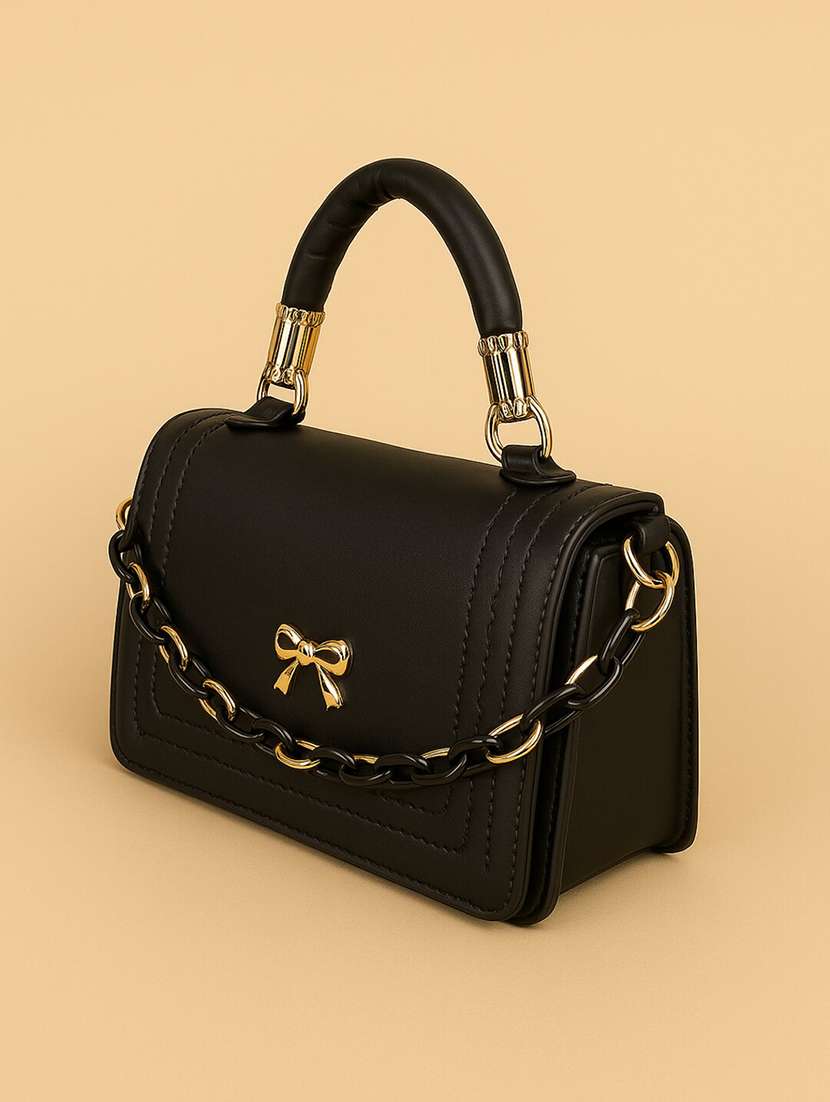 women solid structured pu sling bag - 22225261 -  Standard Image - 2