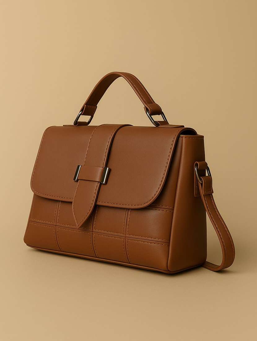 women solid structured pu sling bag - 22225264 -  Standard Image - 2