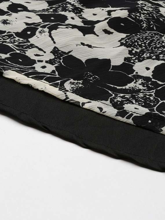 women printed puff sleeve fit & flare dress - 22225269 -  Standard Image - 7