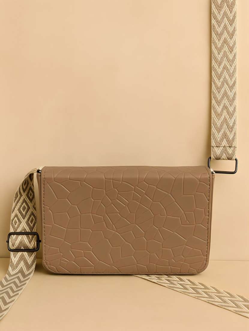 women textured structured pu sling bag - 22225279 -  Standard Image - 2