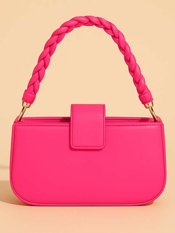 women solid pu structured shoulder bag - 22225313 -  Standard Image - 2