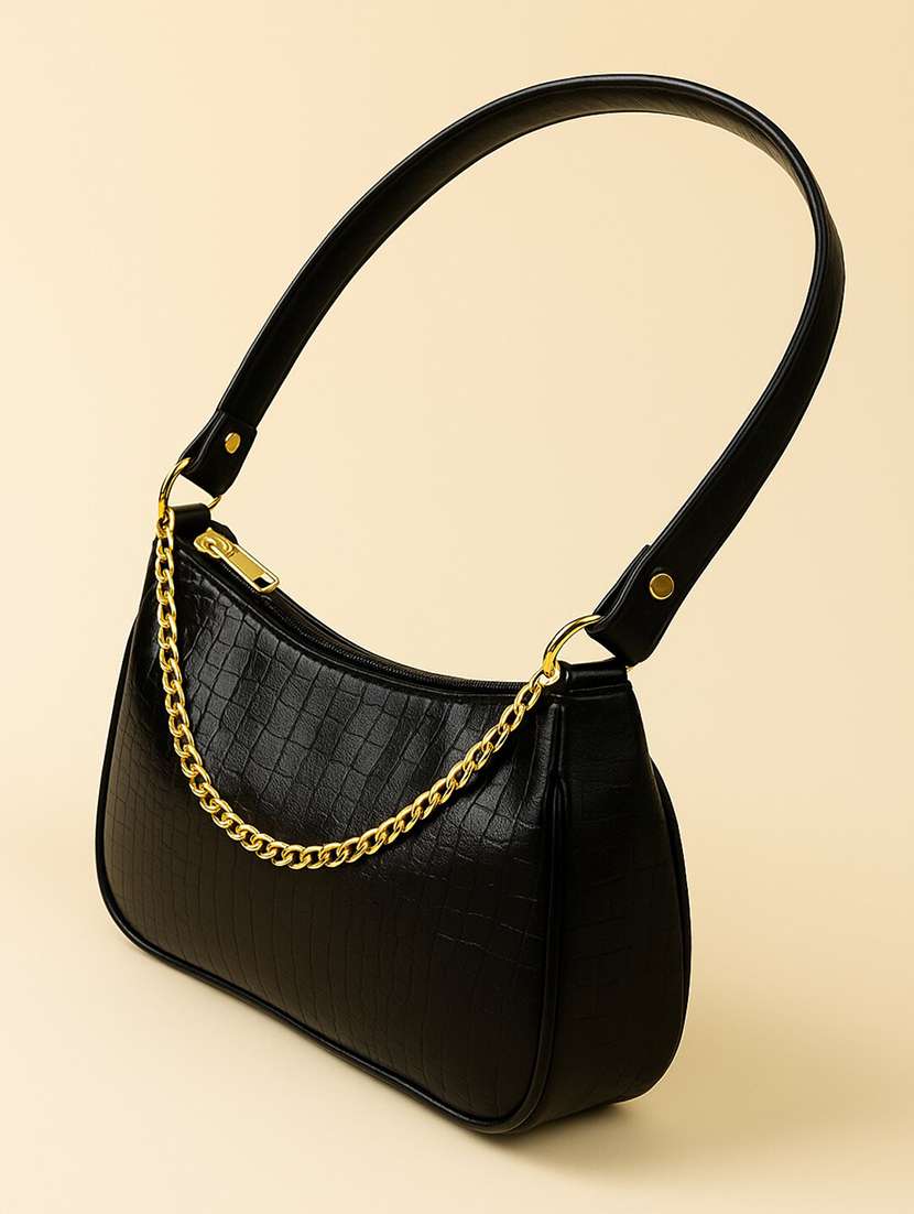 women solid pu structured shoulder bag - 22225314 -  Standard Image - 2