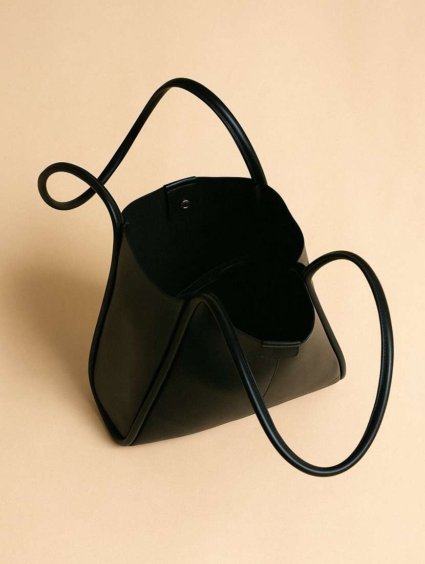 women black solid tote bag - 22225320 -  Standard Image - 2