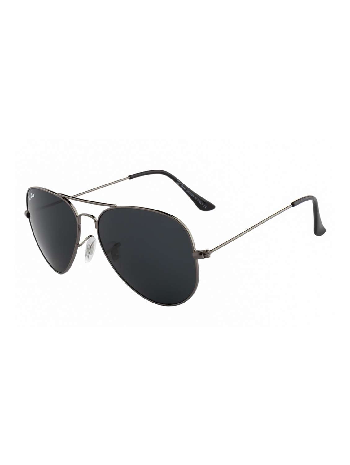 ted smith unisex aviator sunglasses – gunmetal metal frame , grey glass lenses, classic style. - 22225369 -  Standard Image - 2