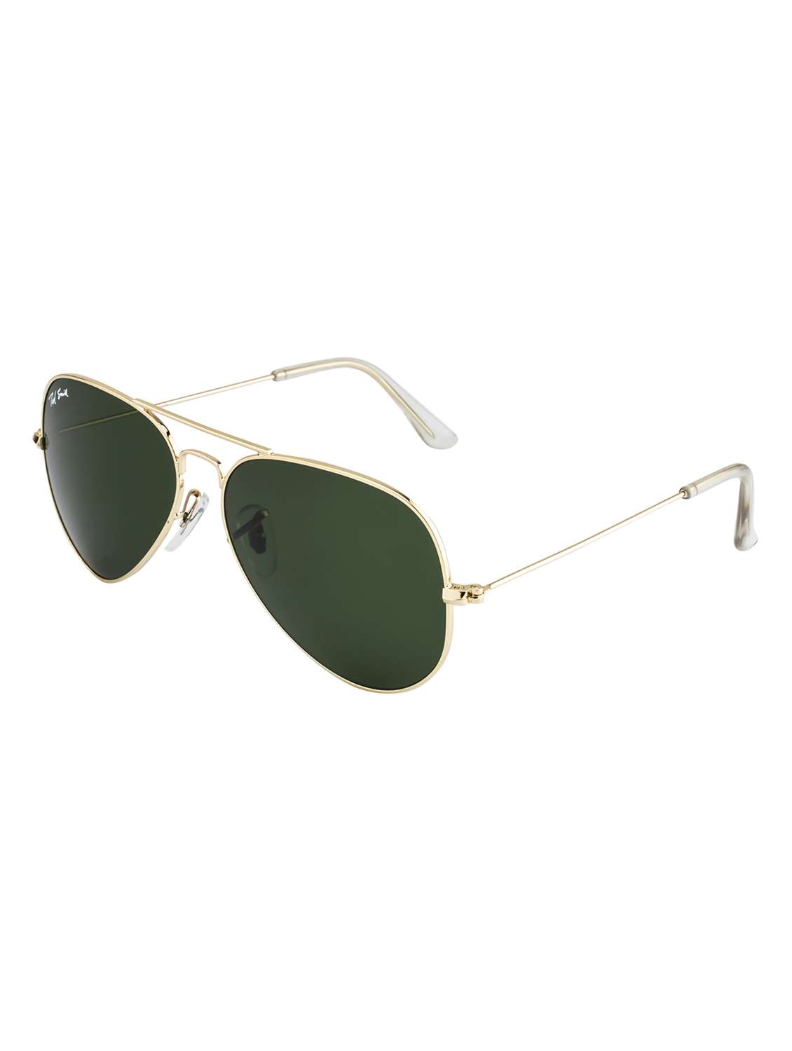 ted smith unisex aviator sunglasses – gold metal frame , dark green glass lenses, classic style. - 22225370 -  Standard Image - 2
