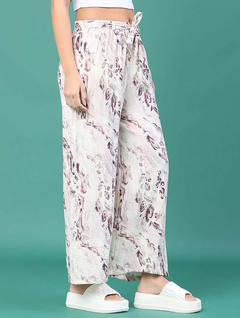 Women Printed Mid Rise Wide Leg Trouser - 22226080 -  Standard Image - 2