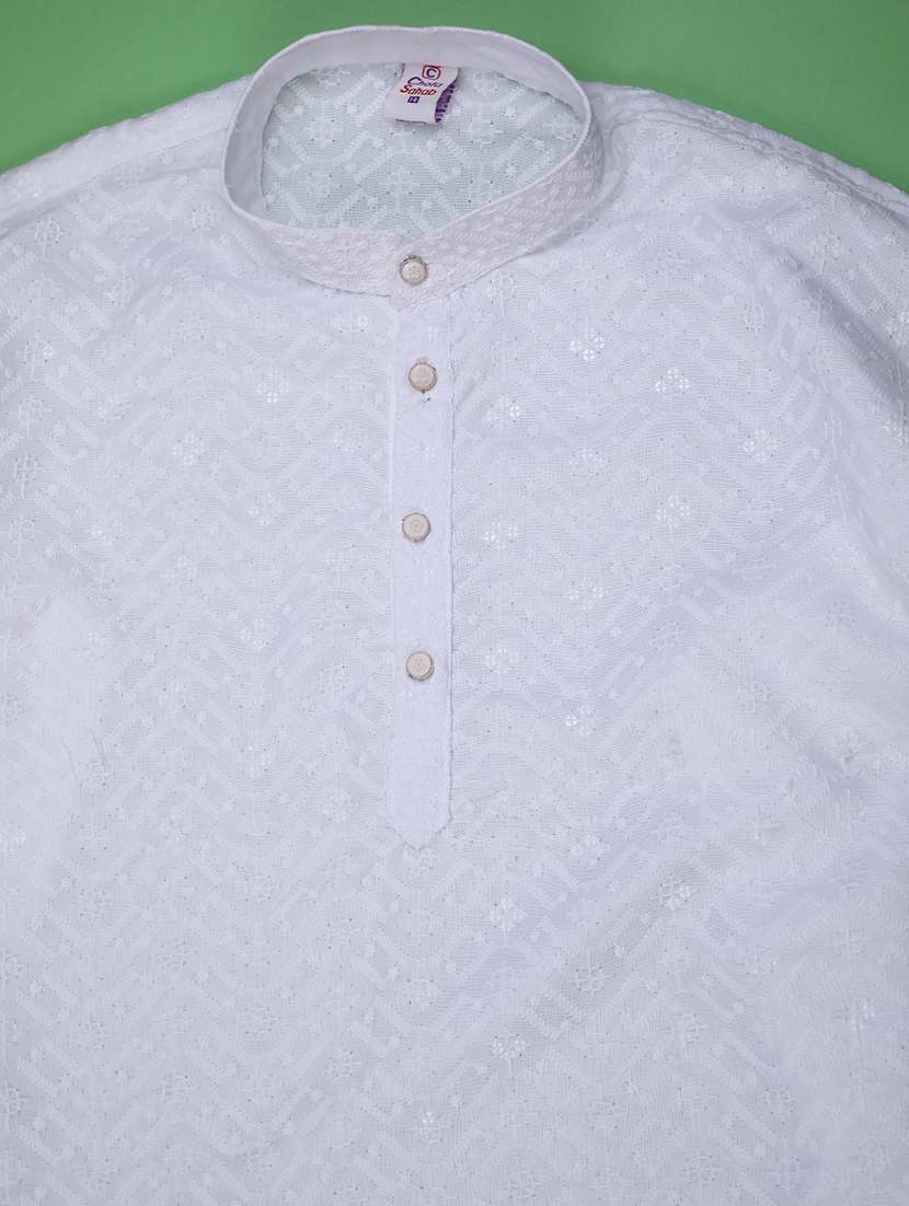 boys solid kurta and pyjama set - 22226088 -  Standard Image - 2