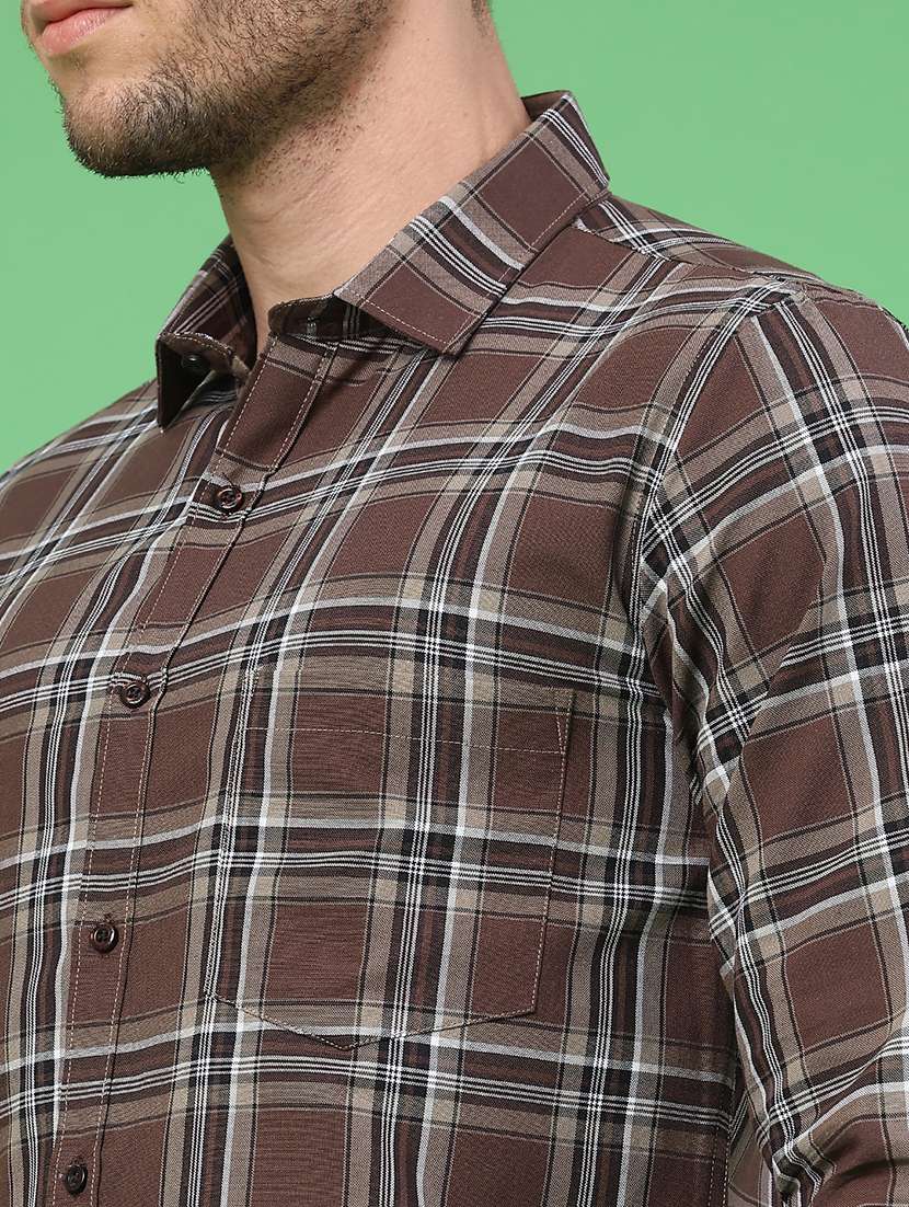 men checkered long sleeve slim fit casual shirt - 22226237 -  Standard Image - 2