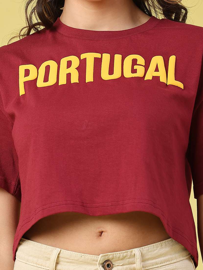 women printed short sleeve crop t-shirt - 22226333 -  Standard Image - 2