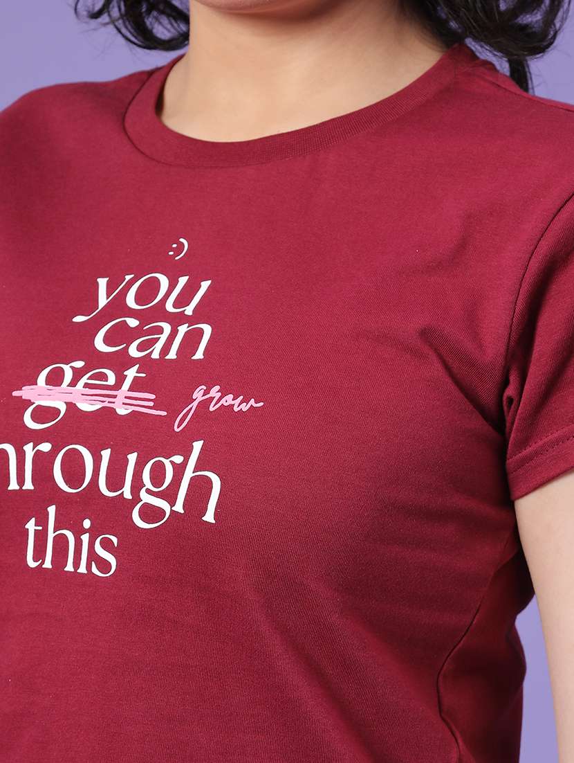 women printed short sleeve crop t-shirt - 22226334 -  Standard Image - 2