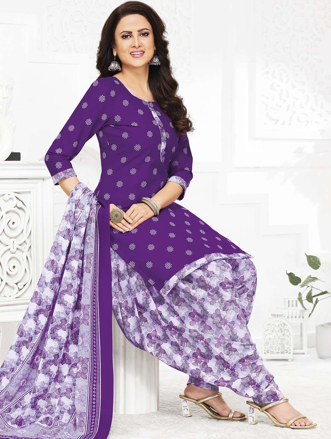 women printed unstitched salwar suit set - 22226358 -  Standard Image - 2