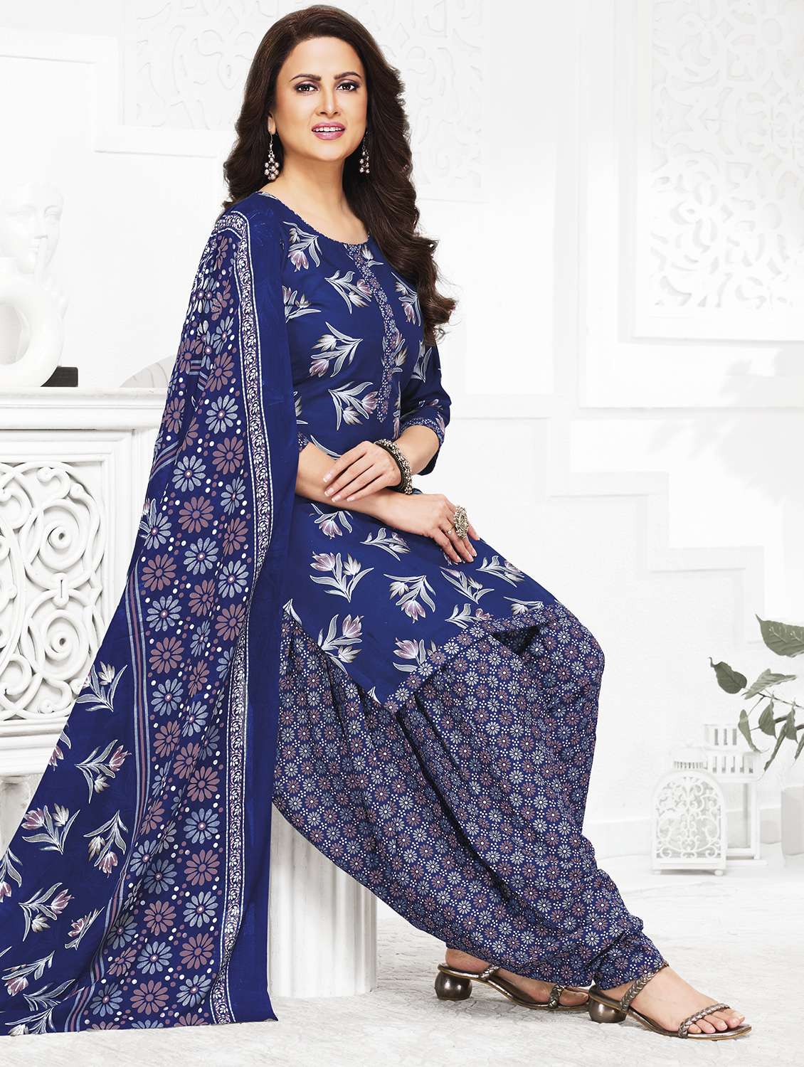women floral printed unstitched salwar suit set - 22226367 -  Standard Image - 2