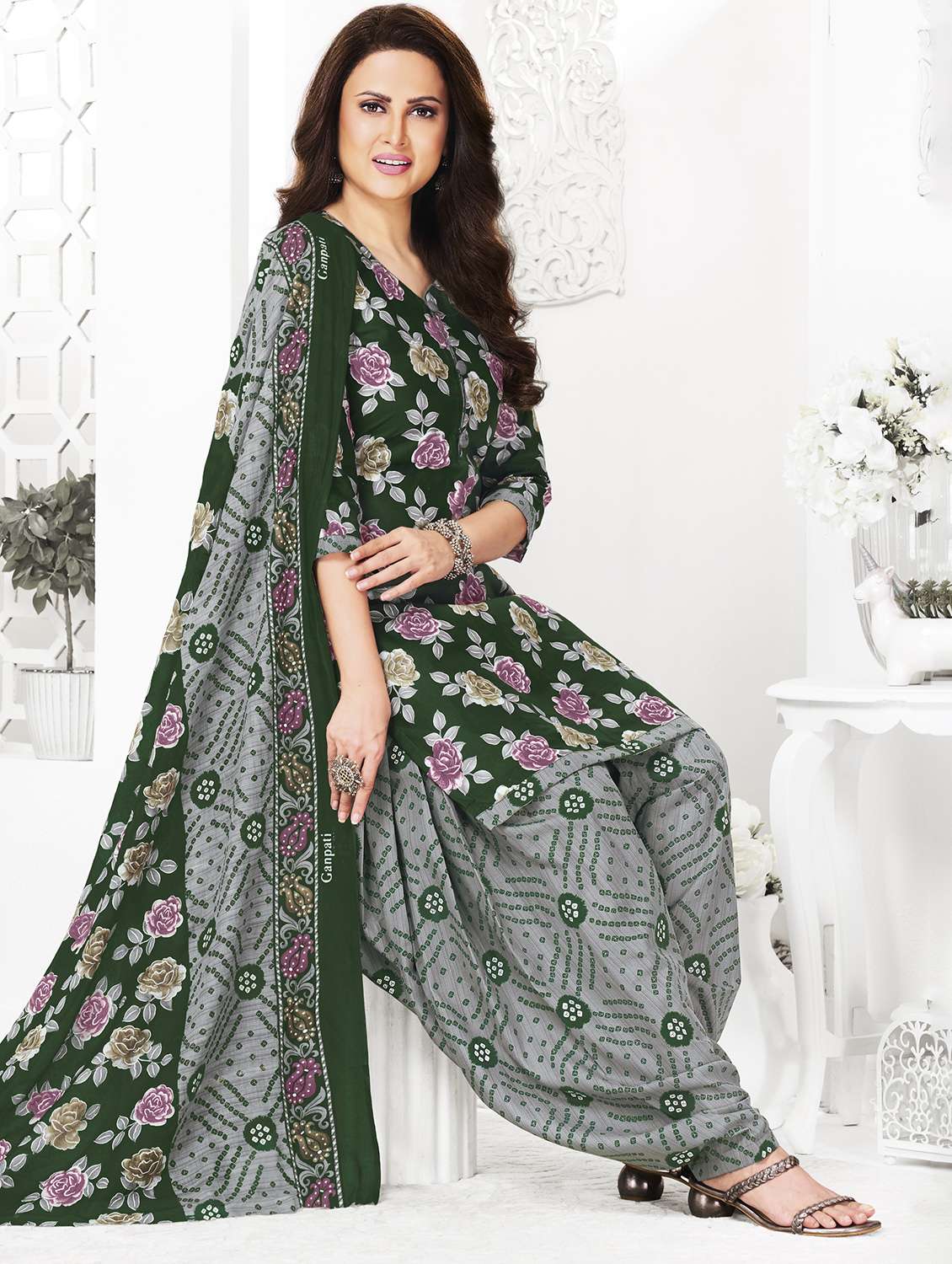women floral printed unstitched salwar suit set - 22226368 -  Standard Image - 2