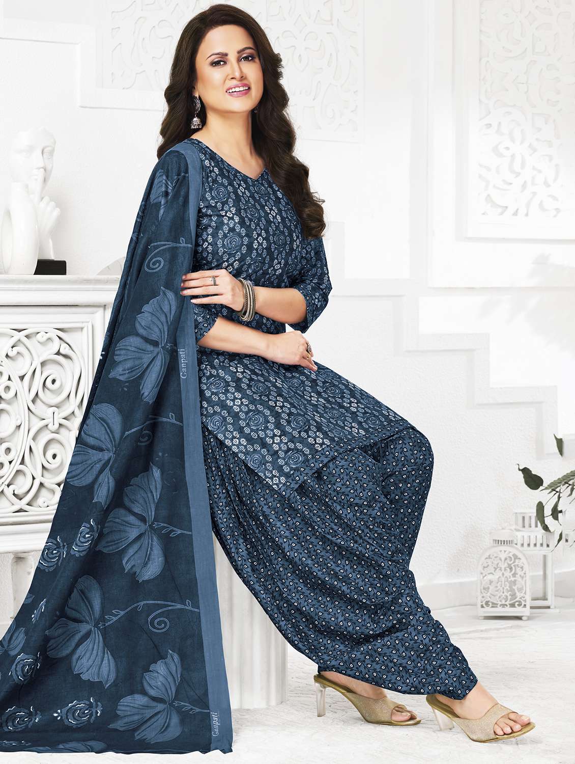 women printed unstitched salwar suit set - 22226380 -  Standard Image - 2