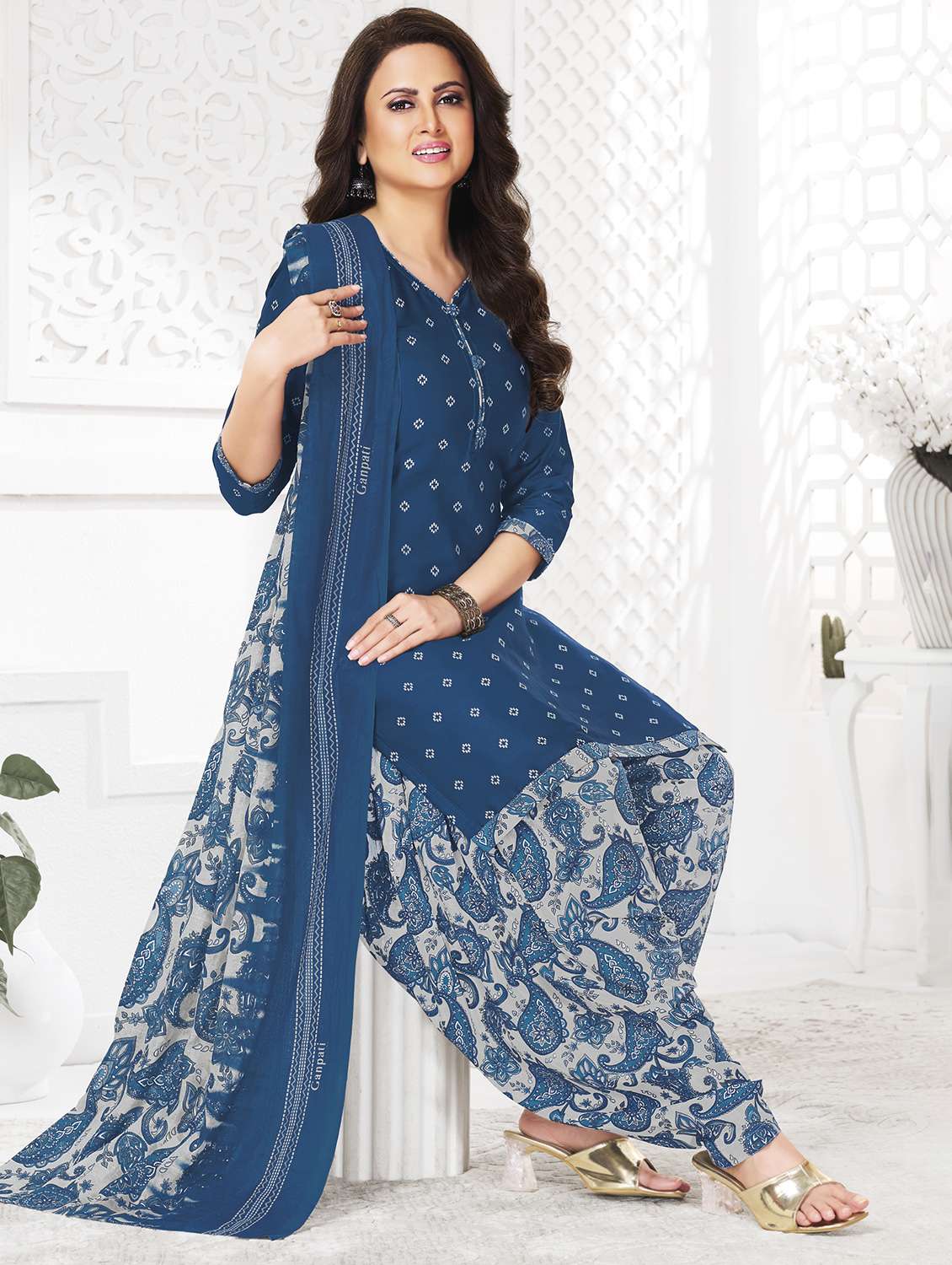 women printed unstitched salwar suit set - 22226387 -  Standard Image - 2