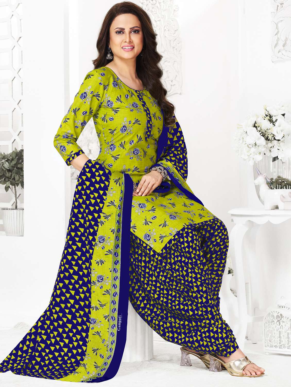 women floral printed unstitched salwar suit set - 22226397 -  Standard Image - 2