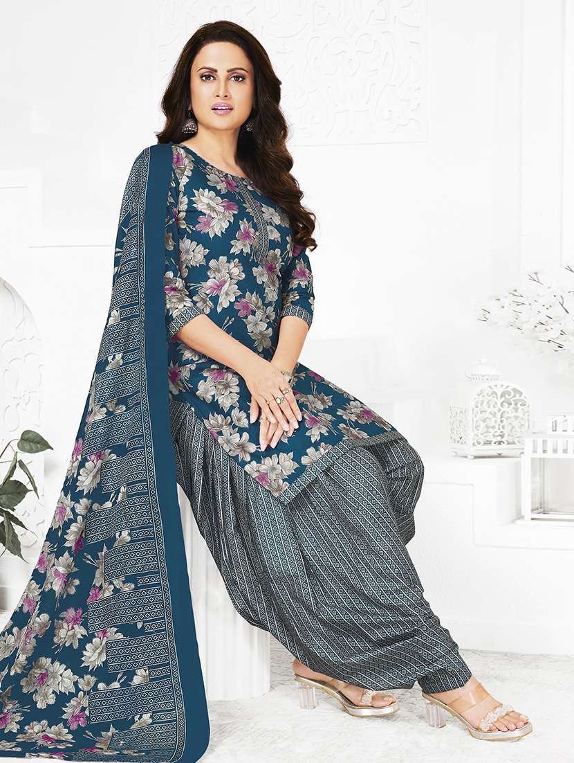 women floral printed unstitched salwar suit set - 22226430 -  Standard Image - 2