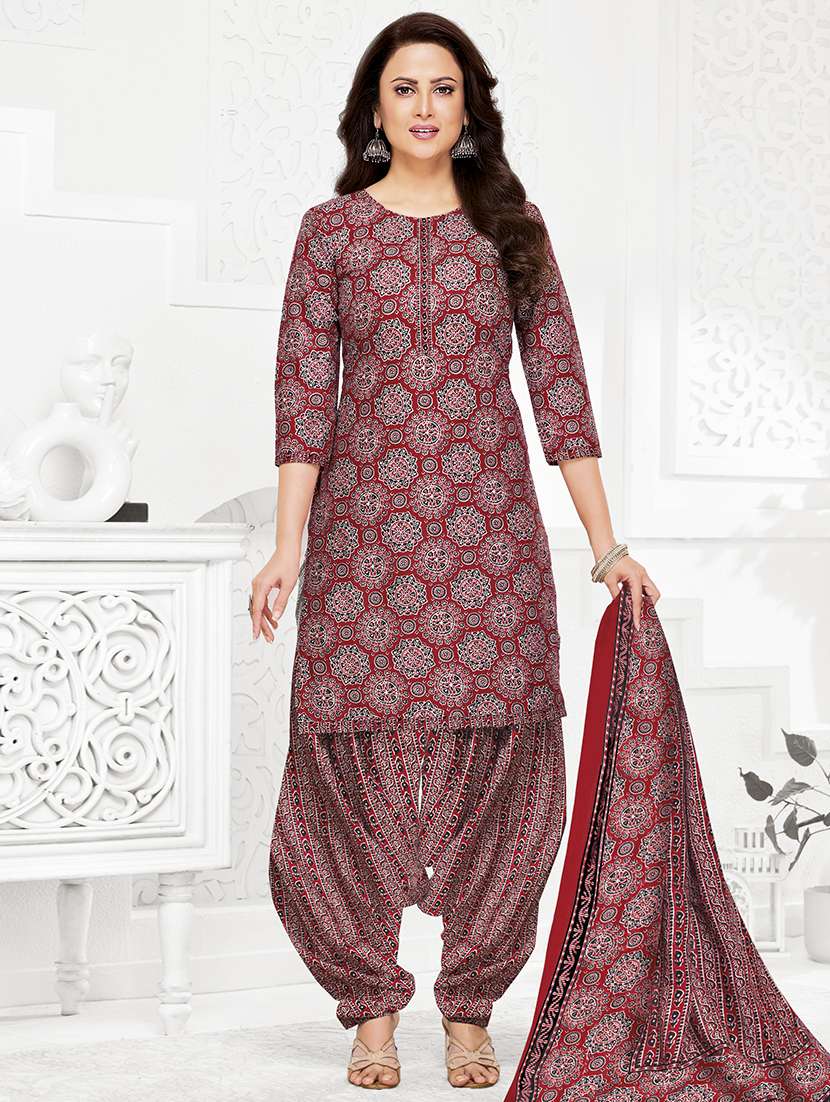 women printed unstitched salwar suit set