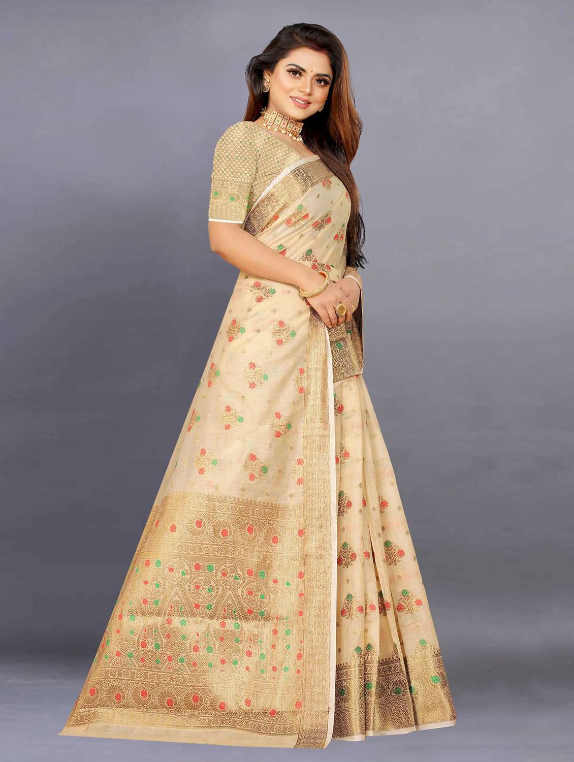 women self design banarasi saree with blouse - 22226479 -  Standard Image - 2