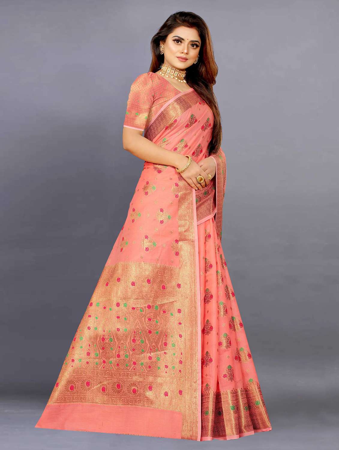 women self design banarasi saree with blouse - 22226480 -  Standard Image - 2