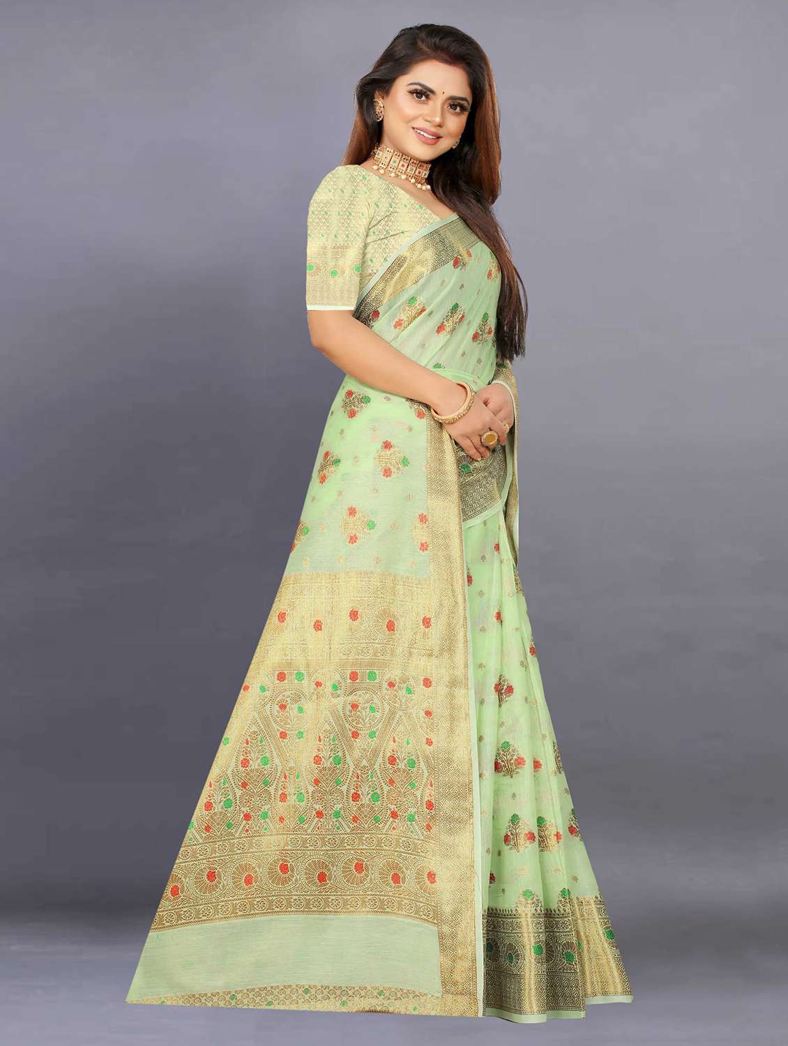 women self design banarasi saree with blouse - 22226481 -  Standard Image - 2