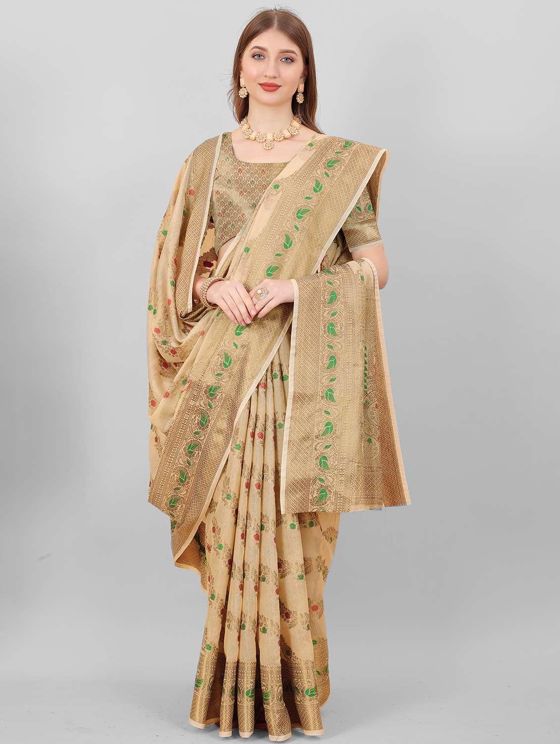 women self design banarasi saree with blouse - 22226483 -  Standard Image - 2