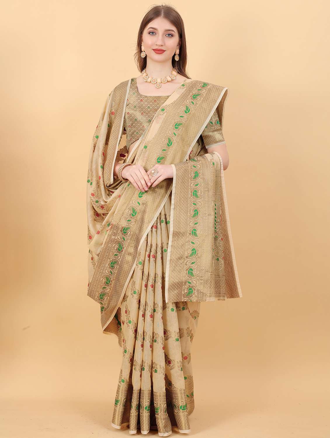 women self design banarasi saree with blouse - 22226488 -  Standard Image - 2