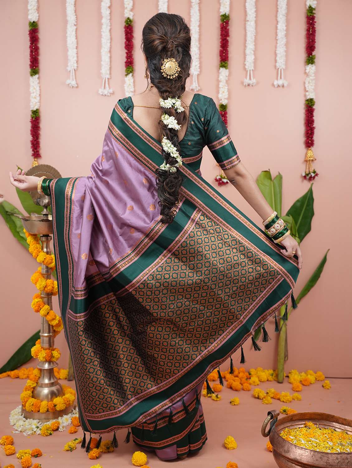 women self design nauvari saree with blouse - 22226493 -  Standard Image - 2