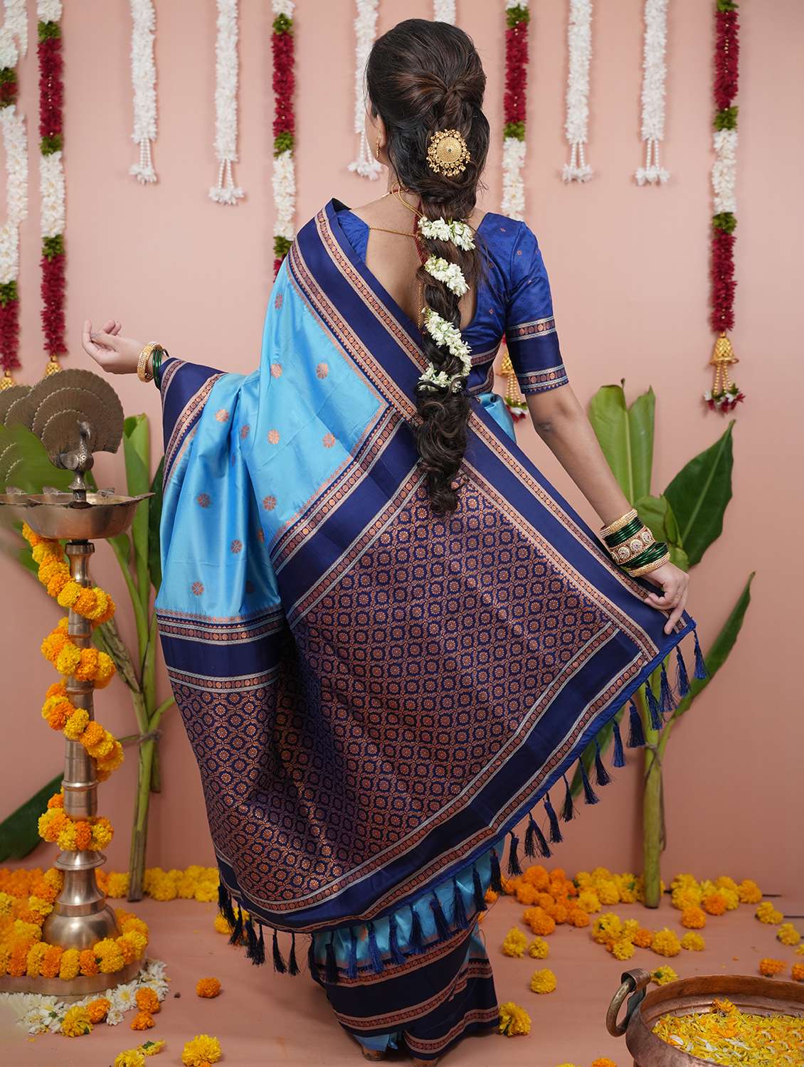 women self design nauvari saree with blouse - 22226497 -  Standard Image - 2